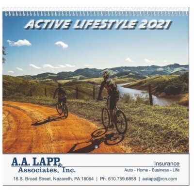 Active Lifestyle Monthly Wall Calendar w/Coil Binding (10 5/8" x 18 1/4")