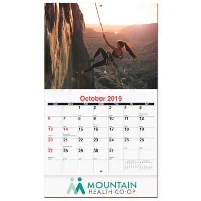 Active Lifestyle Monthly Wall Calendar w/Staples (10 5/8" x 18 1/4")