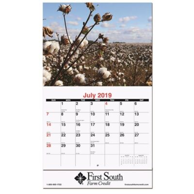 Agriculture Monthly Wall Calendar w/Staples (10 5/8" x 18 1/4")