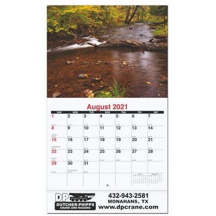 Waterways Monthly Wall Calendar w/Stapled (10 5/8" x 18 1/4")