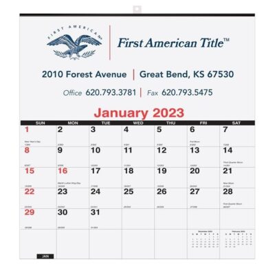 Deluxe Wall Pad Calendar (One Color Imprint)
