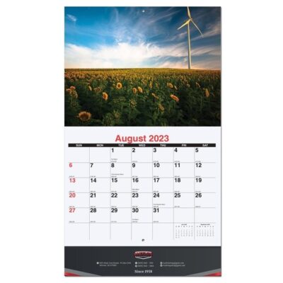 Agriculture Monthly Wall Calendar w/Staples (10 5/8" x 18¼")
