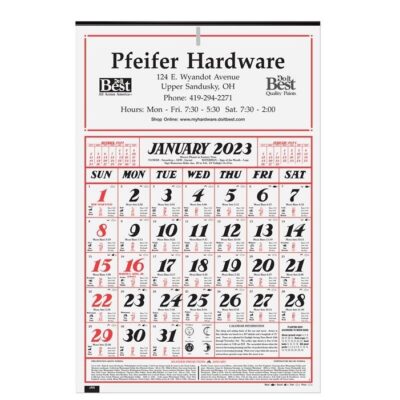 Almanac Calendar (12¼" x 18 5/8")