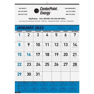 Contractor Calendar w/ 1C Imprint (18" x 25")