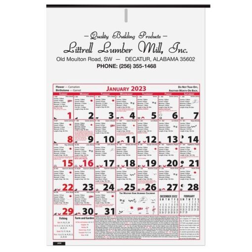 6 Sheet Almanac Calendar (11"x16¾")