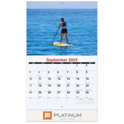 Active Lifestyle Monthly Wall Calendar w/Staples (10 5/8"x18¼")