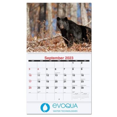 American Wildlife Monthly Wall Calendar w/Staples (10 5/8"x18¼")