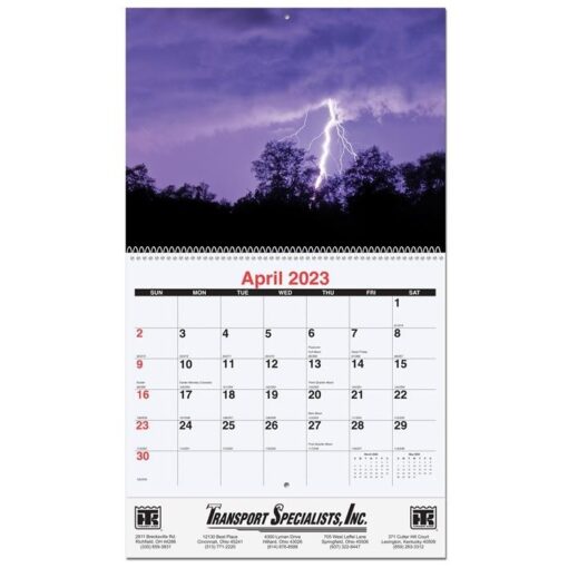 Majestic Outdoors Monthly Wall Calendar w/Coil Bound (10 5/8"x18¼")