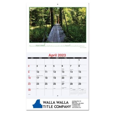 Motivations Monthly Wall Calendar w/Stapled (10 5/8"x18¼")