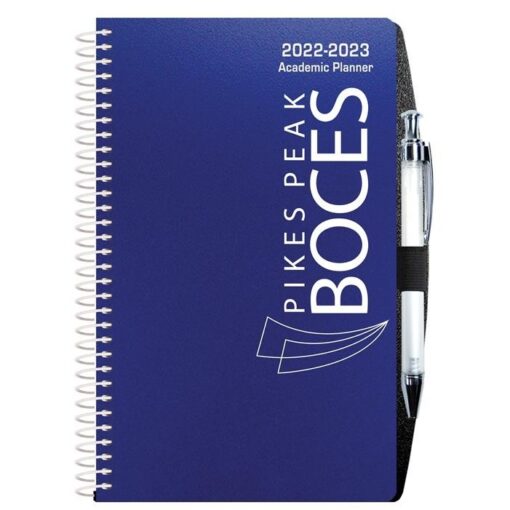 Poly Cover Academic Weekly Planner w/Pen Safe Back & Pen (5¼"x8¼")