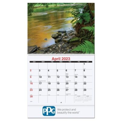 Waterways Monthly Wall Calendar w/Coil Bound (10 5/8"x18¼")