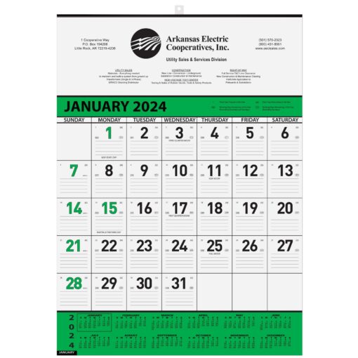 Contractor 13-Month Calendar w/1 Color Imprint (18"x25")