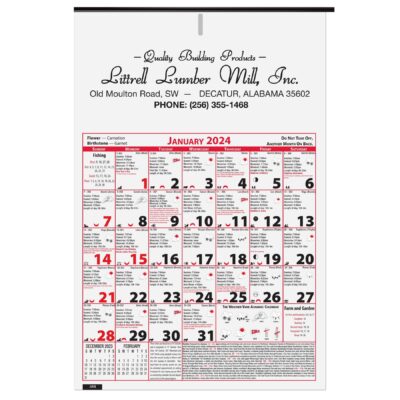 6 Sheet Almanac Calendar (11"x16¾")-1