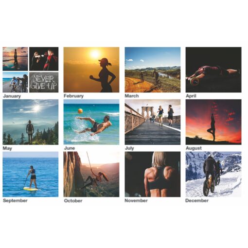 Active Lifestyle Monthly Wall Calendar w/Coil Binding (10 5/8"x18")-2