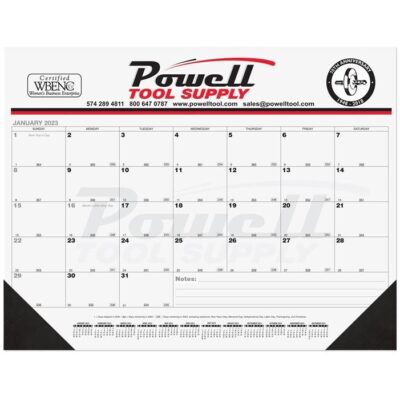 Black Calendar Desk Pad w/Two Color Imprint & 13 Sheets (21¾"x17")-1