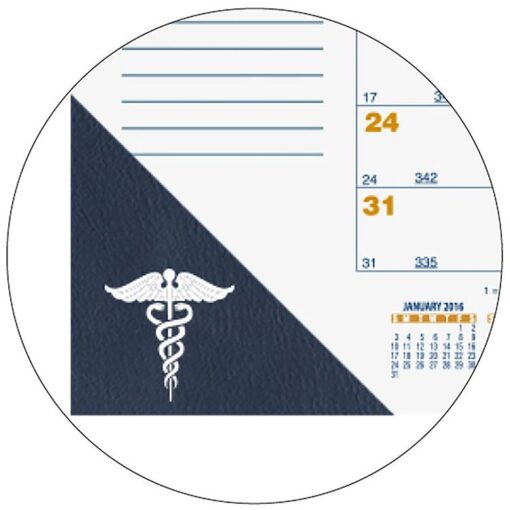 Blue & Gold Calendar Desk Pad w/One Color Imprint & 13 Sheets (21¾"x17")-2