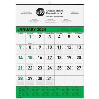 Contractor 13-Month Calendar w/1 Color Imprint (18"x25")-1
