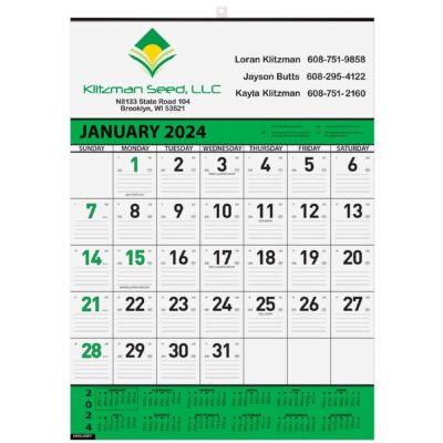 Contractor 13-Month Calendar w/2 Color Imprint (18"x25")-1