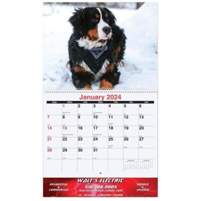 Furever Friends Monthly Wall Calendar w/Coil Binding (10 5/8"x18¼")-1