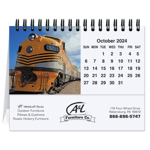 Magnificent Trains Tent Desk Calendar (5 13/16"x4½")-1