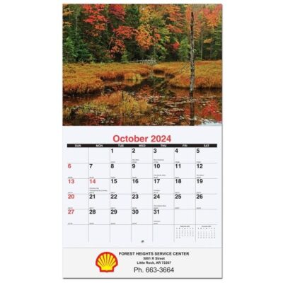 Majestic Outdoors Monthly Wall Calendar w/Stapled (10 5/8"x18¼")-1