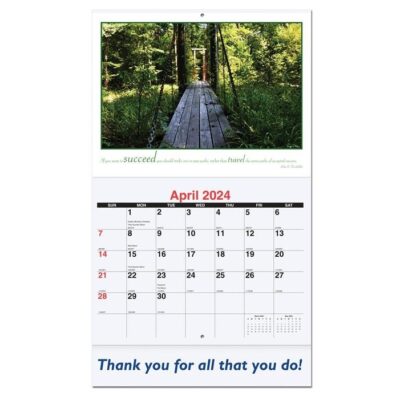 Motivations Monthly Wall Calendar w/Stapled (10 5/8"x18¼")-1