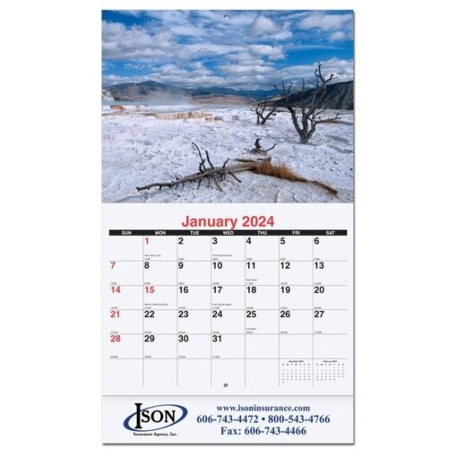 Scenic Water Monthly Wall Calendar w/Stapled (10 5/8"x18¼")-1