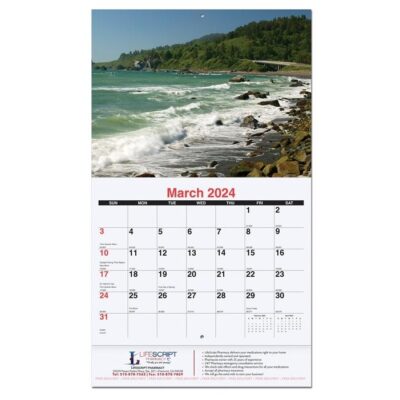 Serene Sunsets Monthly Wall Calendar w/Coil Bound (10 5/8"x18¼")-1