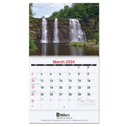 Waterways Monthly Wall Calendar w/Coil Bound (10 5/8"x18¼")-1