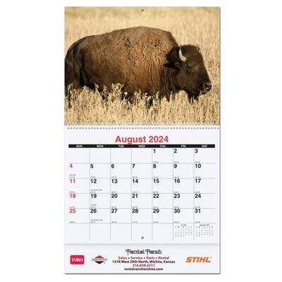 Wildlife Monthly Wall Calendar w/Coil Bound (10 5/8"x18¼")-1