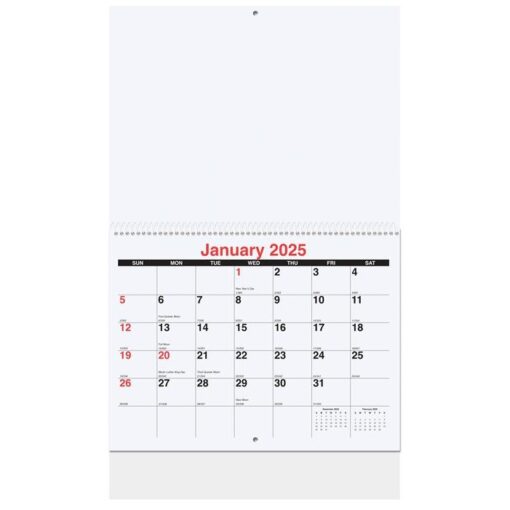Custom 13 Photo Wall Calendar w/Coil Bound (10 5/8"x18¼")-2