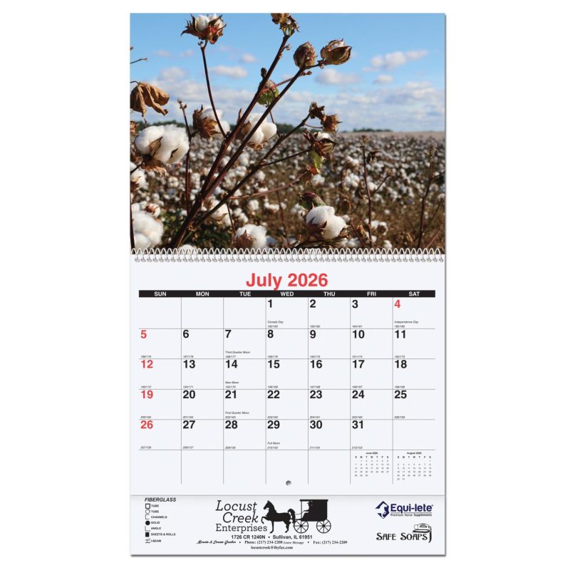 Agriculture-Monthly-Wall-Calendar-wStaple-Binding-10-58x-18-¼-MW120S -1