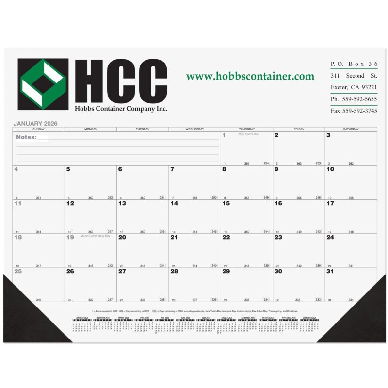 Black-Calendar-Desk-Pad-w13-Sheets-2-Color-Imprint-21-¾x-17-DDP5B -1
