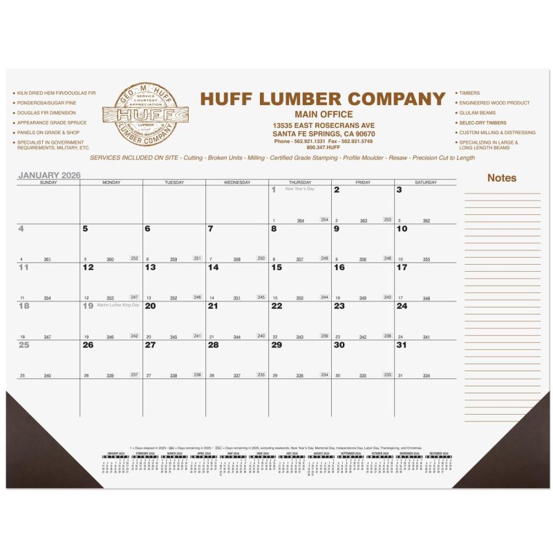 Black-Calendar-Desk-Pad-wJulian-Contractor-Dates-1-Color-Imprint-DDP4B -1
